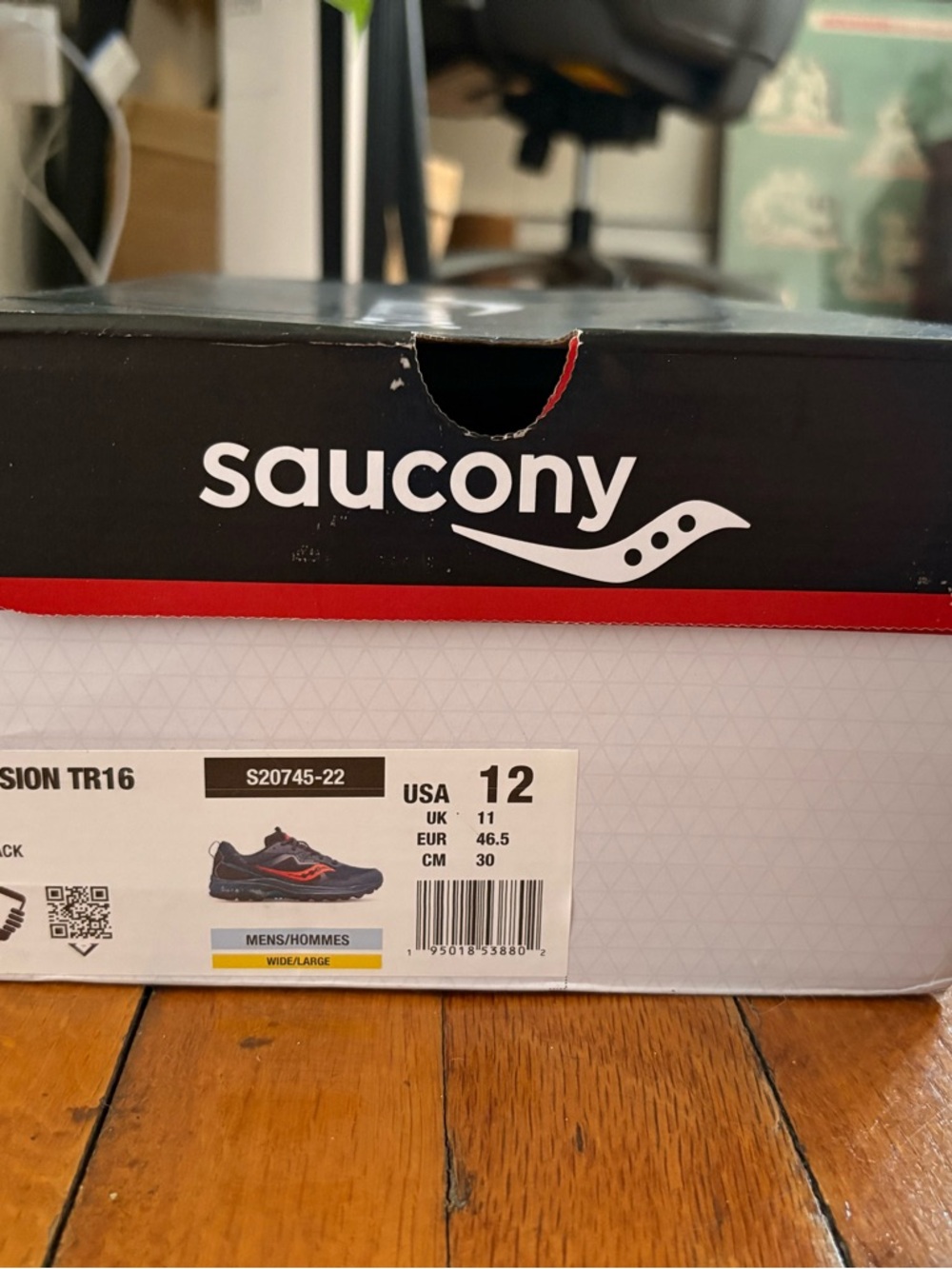 Saucony Men’s Trail Running Shoes - Black with Red Accent - Picture 3 of 4
